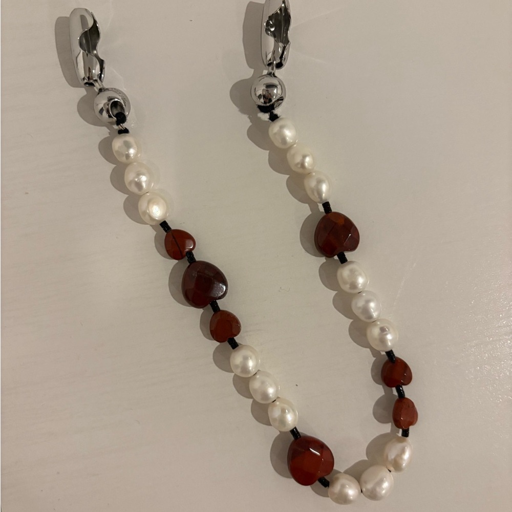 Pearl and Brown Agate Beaded Necklace - Women Jewelry Necklaces